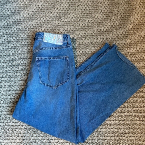 Circus NY Distressed Wide Leg Jeans Sz 28 Frayed Hem Grunge Streetwear Vibe A146 - Picture 8 of 9